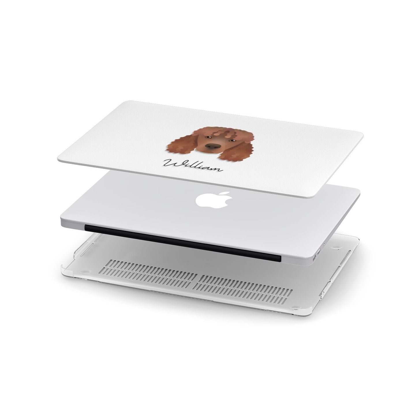 Irish Water Spaniel Personalised Apple MacBook Case in Detail