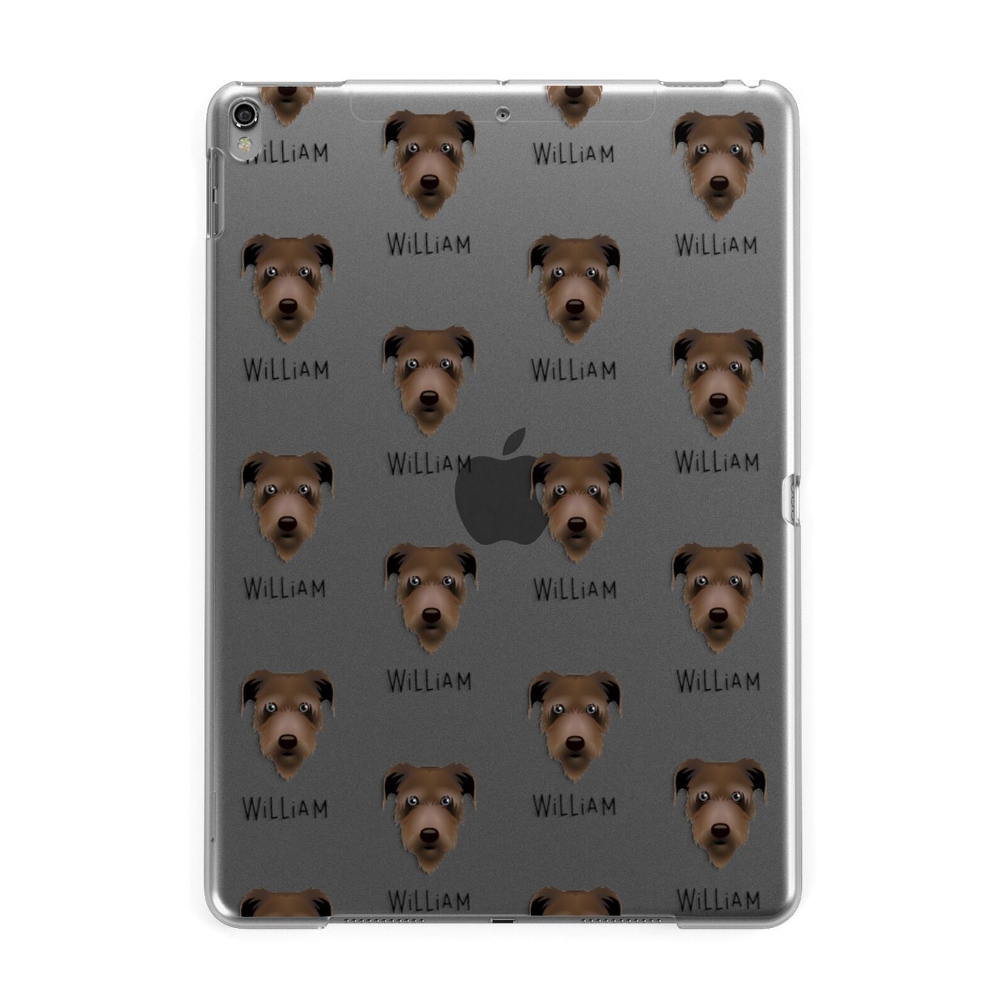 Irish Wolfhound Icon with Name Apple iPad Grey Case