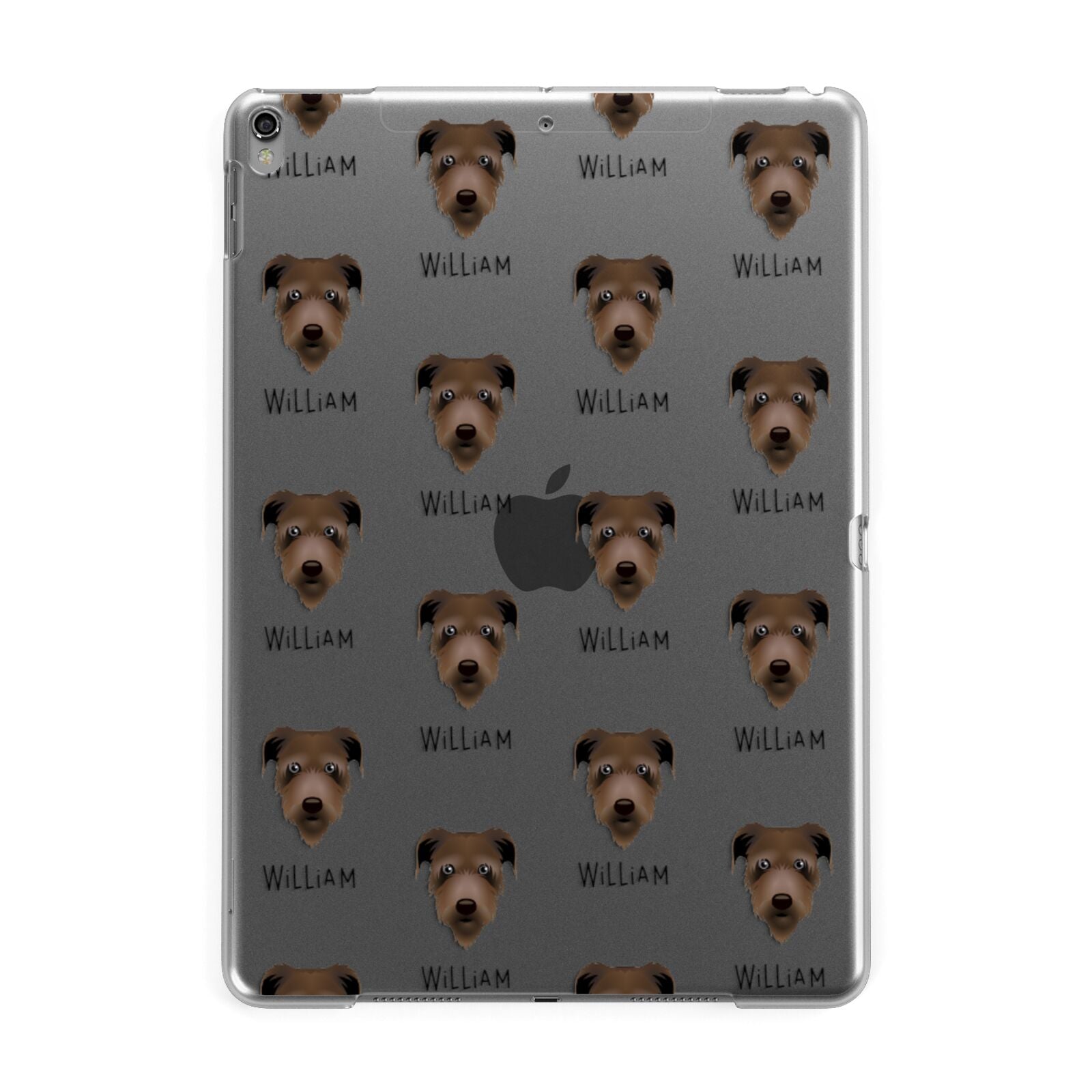 Irish Wolfhound Icon with Name Apple iPad Grey Case