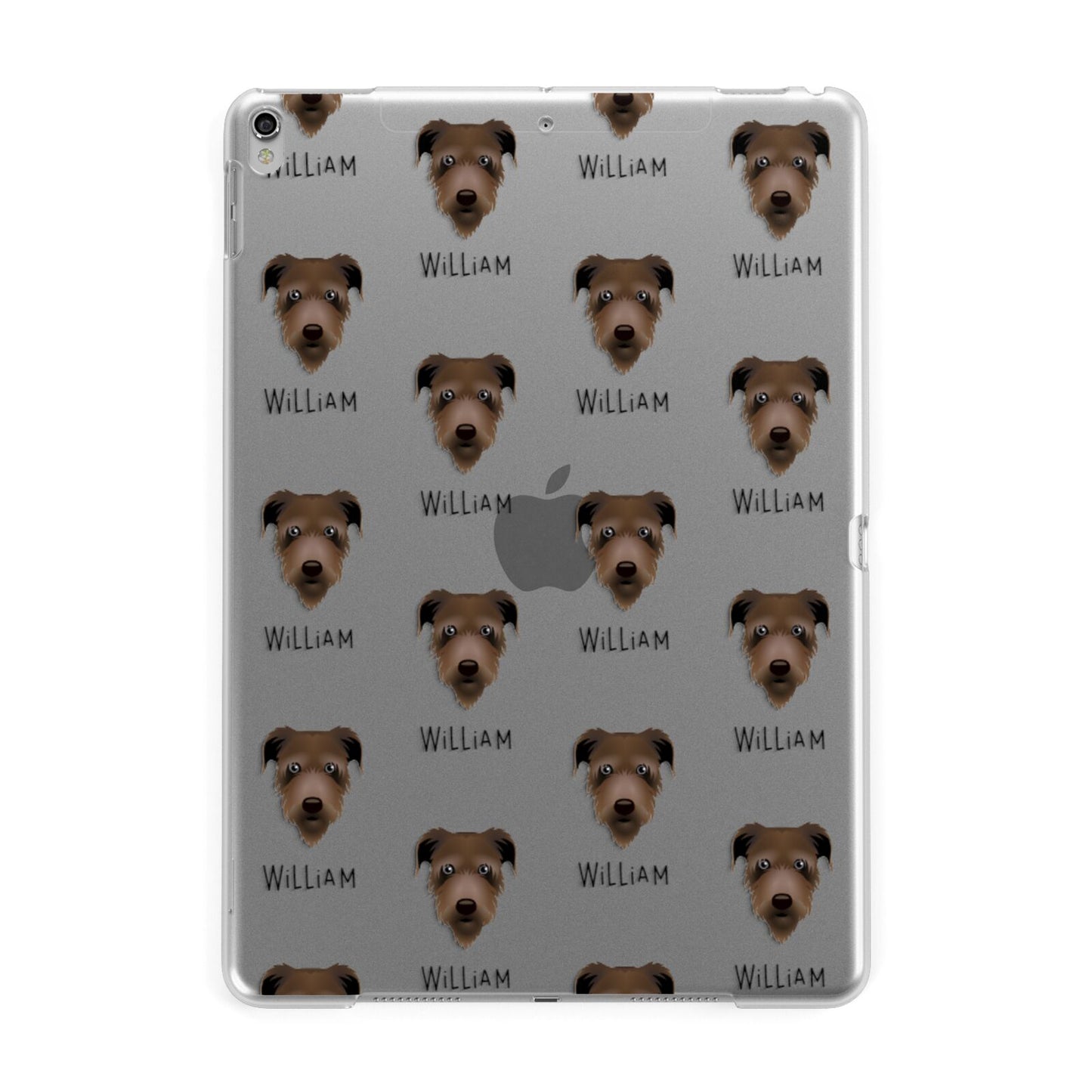 Irish Wolfhound Icon with Name Apple iPad Silver Case