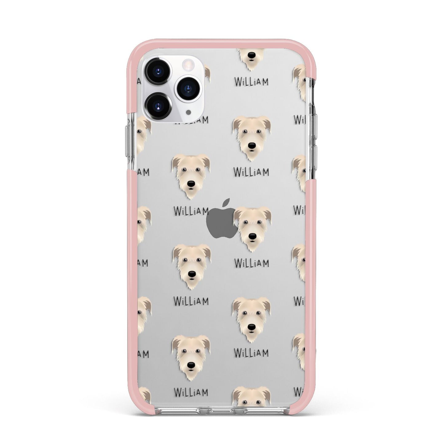 Irish Wolfhound Icon with Name iPhone 11 Pro Max Impact Pink Edge Case