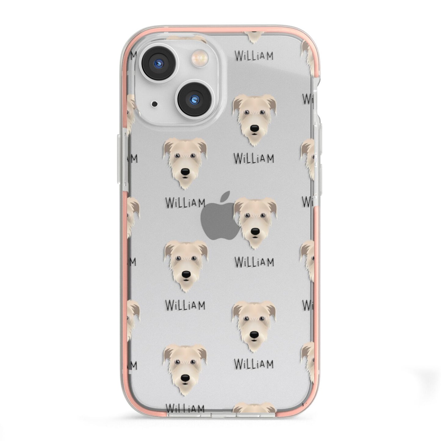 Irish Wolfhound Icon with Name iPhone 13 Mini TPU Impact Case with Pink Edges