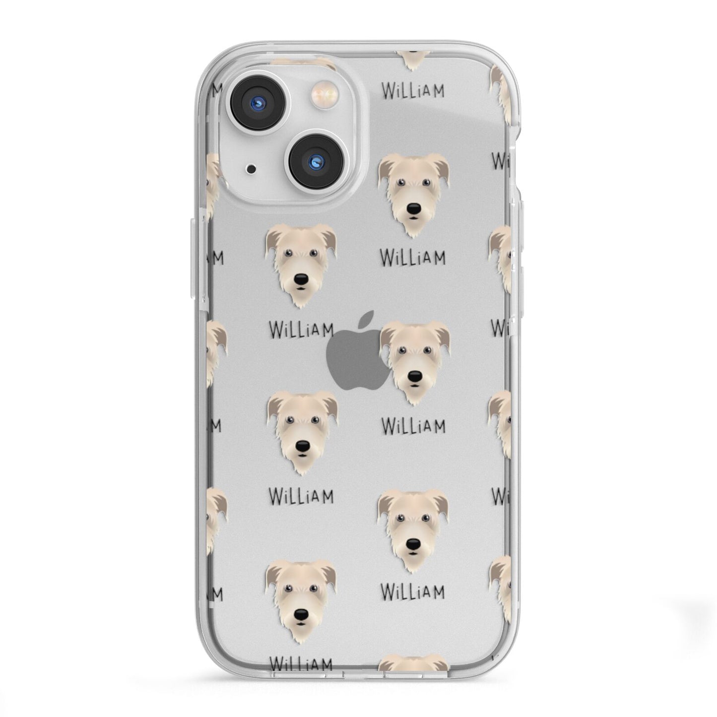 Irish Wolfhound Icon with Name iPhone 13 Mini TPU Impact Case with White Edges