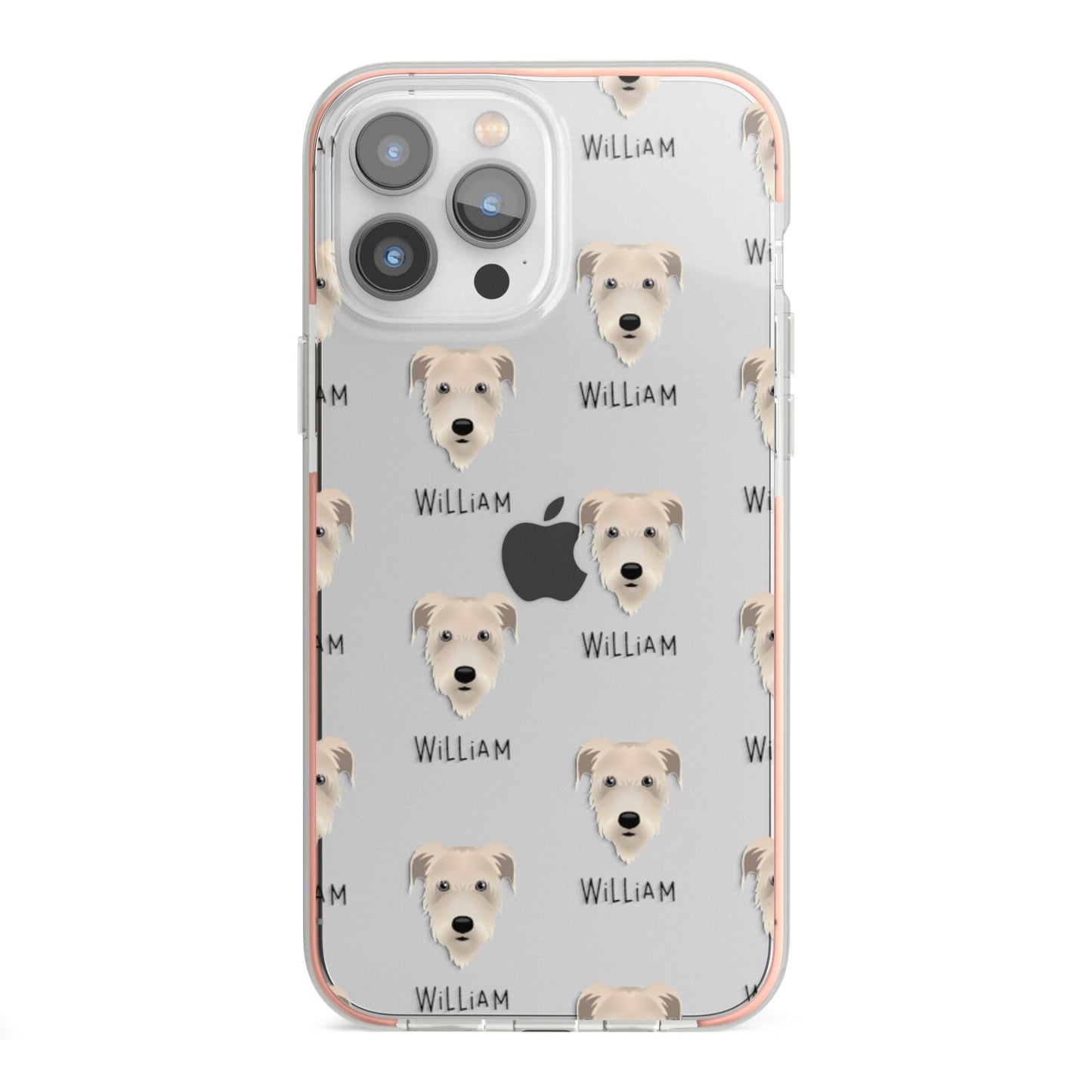 Irish Wolfhound Icon with Name iPhone 13 Pro Max TPU Impact Case with Pink Edges