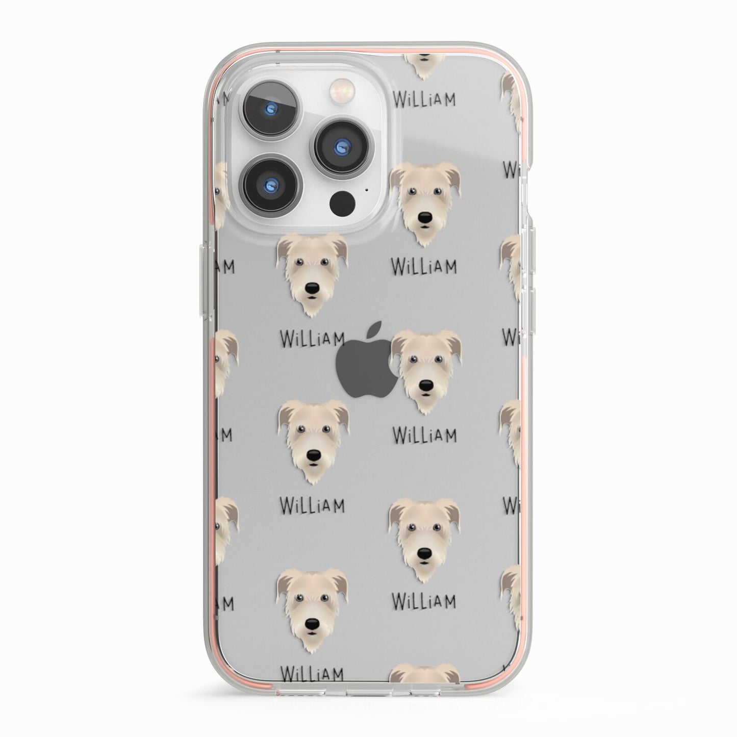 Irish Wolfhound Icon with Name iPhone 13 Pro TPU Impact Case with Pink Edges