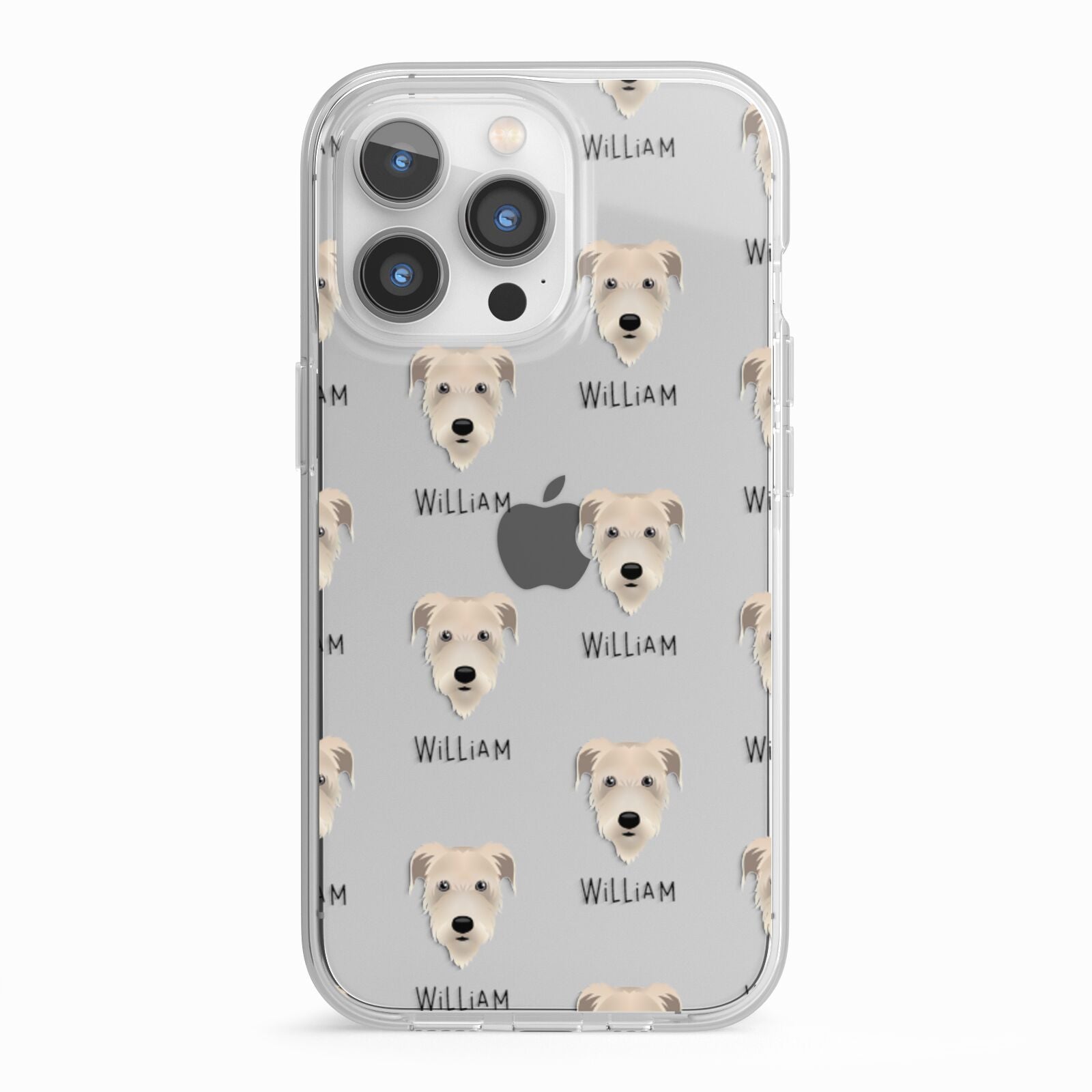 Irish Wolfhound Icon with Name iPhone 13 Pro TPU Impact Case with White Edges