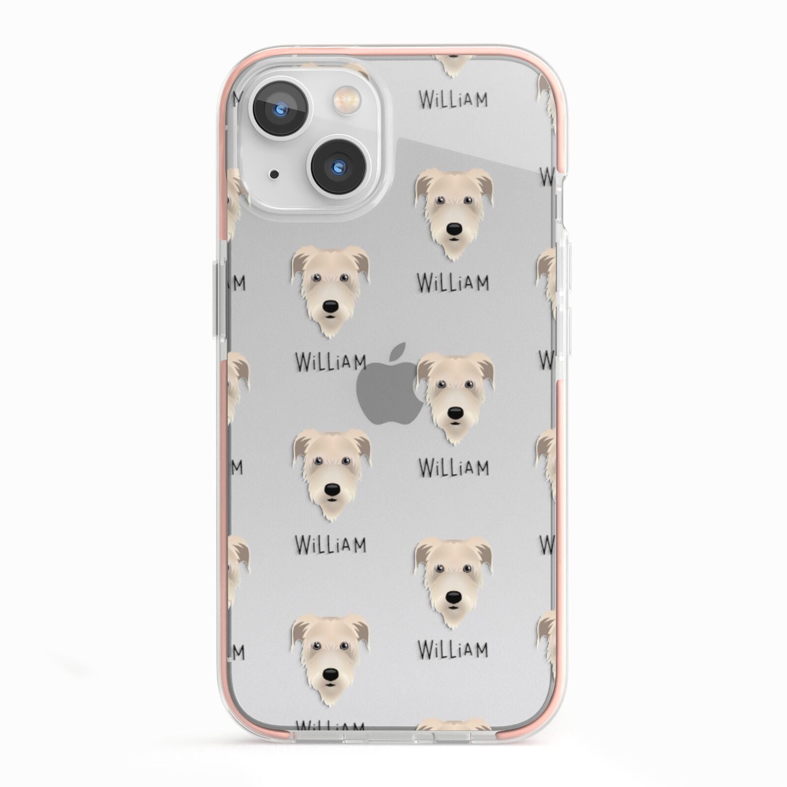 Irish Wolfhound Icon with Name iPhone 13 TPU Impact Case with Pink Edges