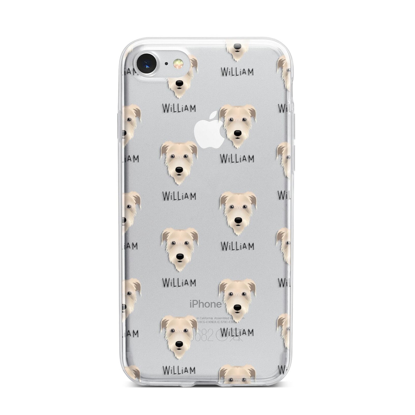 Irish Wolfhound Icon with Name iPhone 7 Bumper Case on Silver iPhone