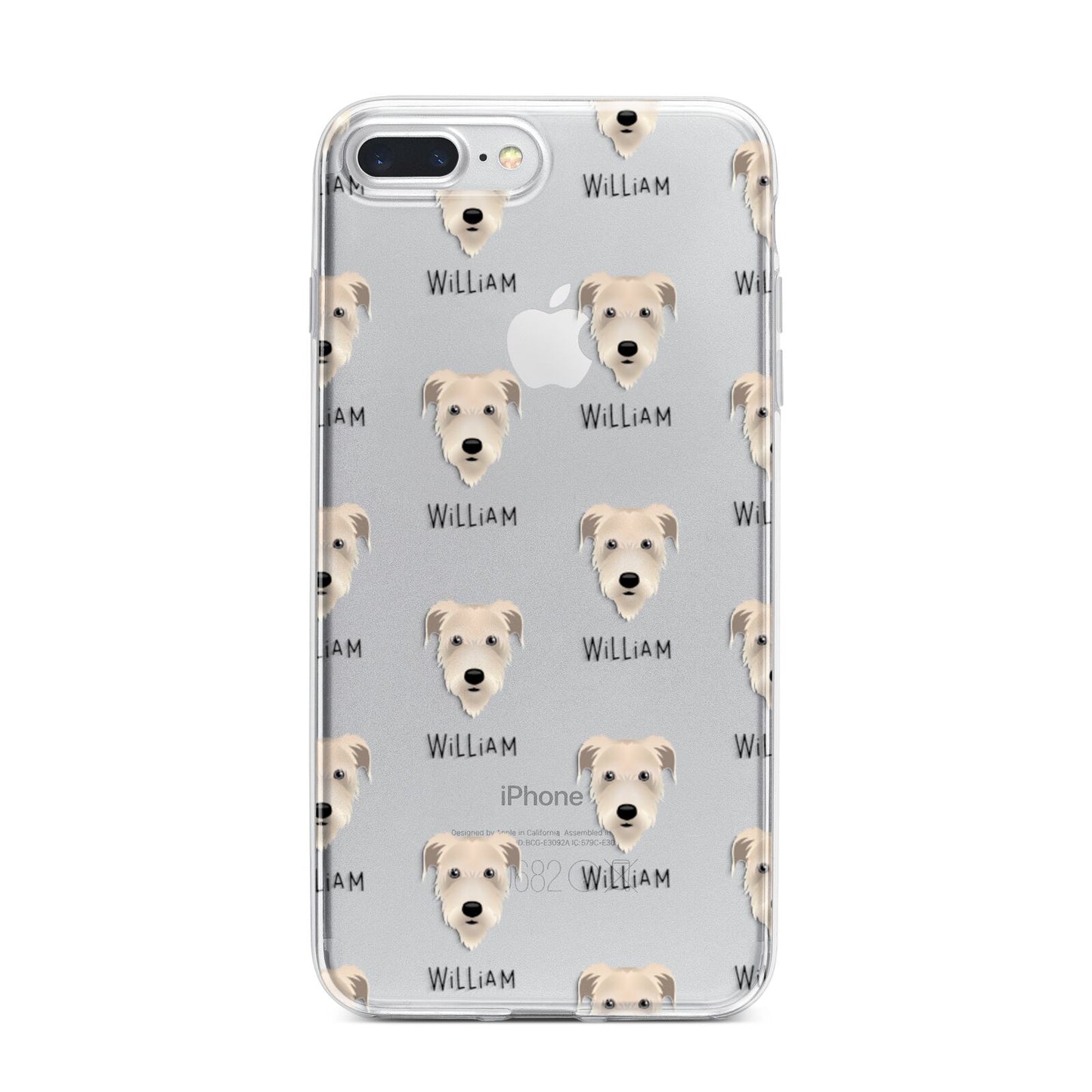 Irish Wolfhound Icon with Name iPhone 7 Plus Bumper Case on Silver iPhone