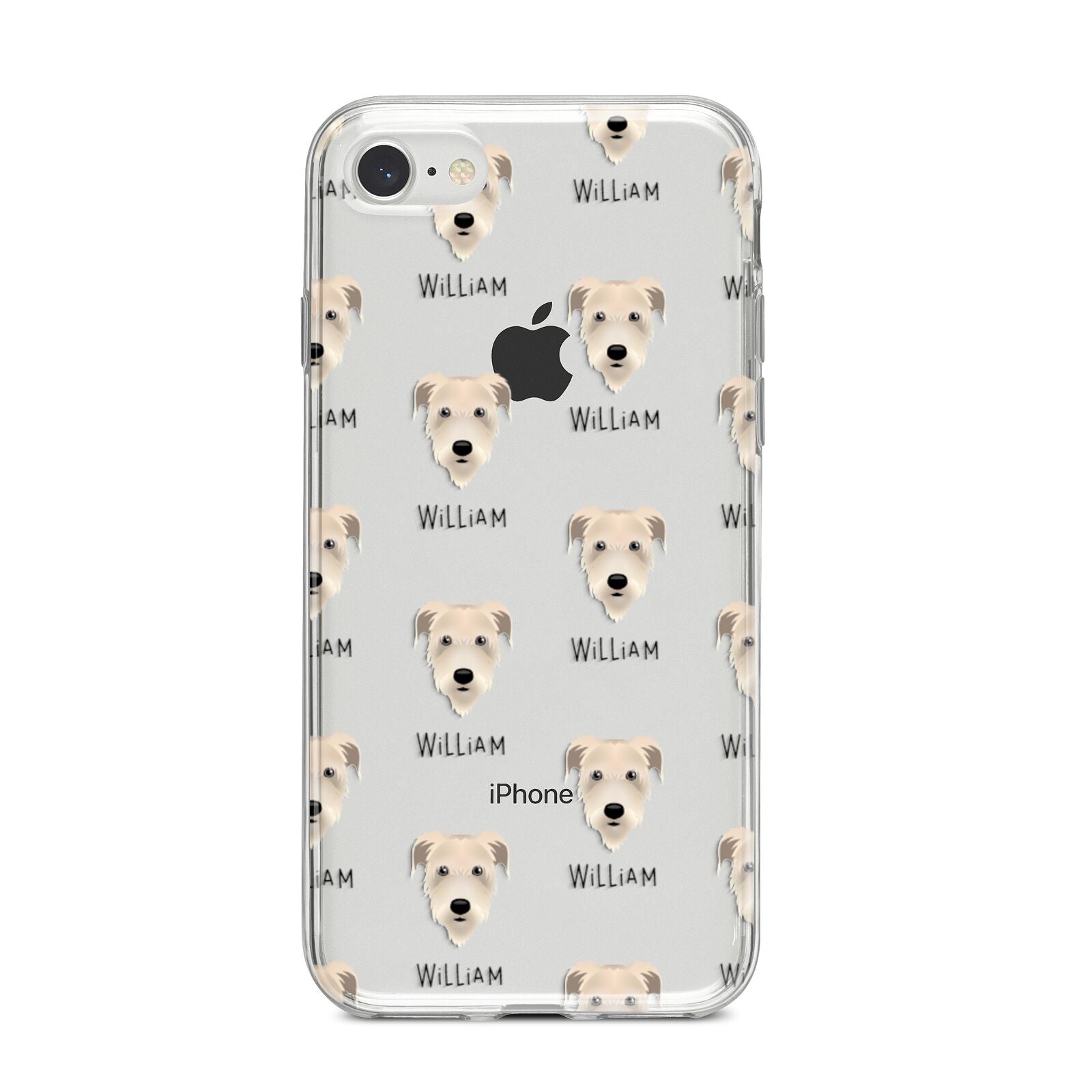 Irish Wolfhound Icon with Name iPhone 8 Bumper Case on Silver iPhone