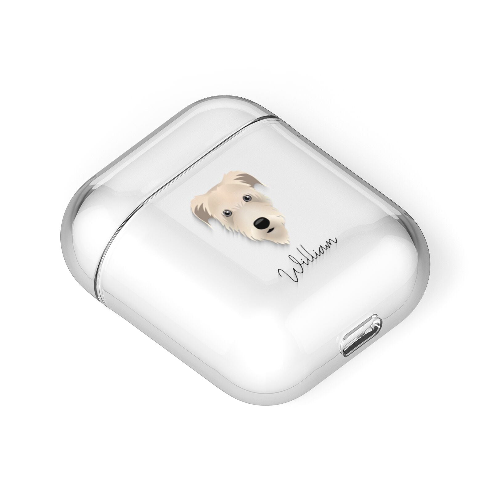 Irish Wolfhound Personalised AirPods Case Laid Flat