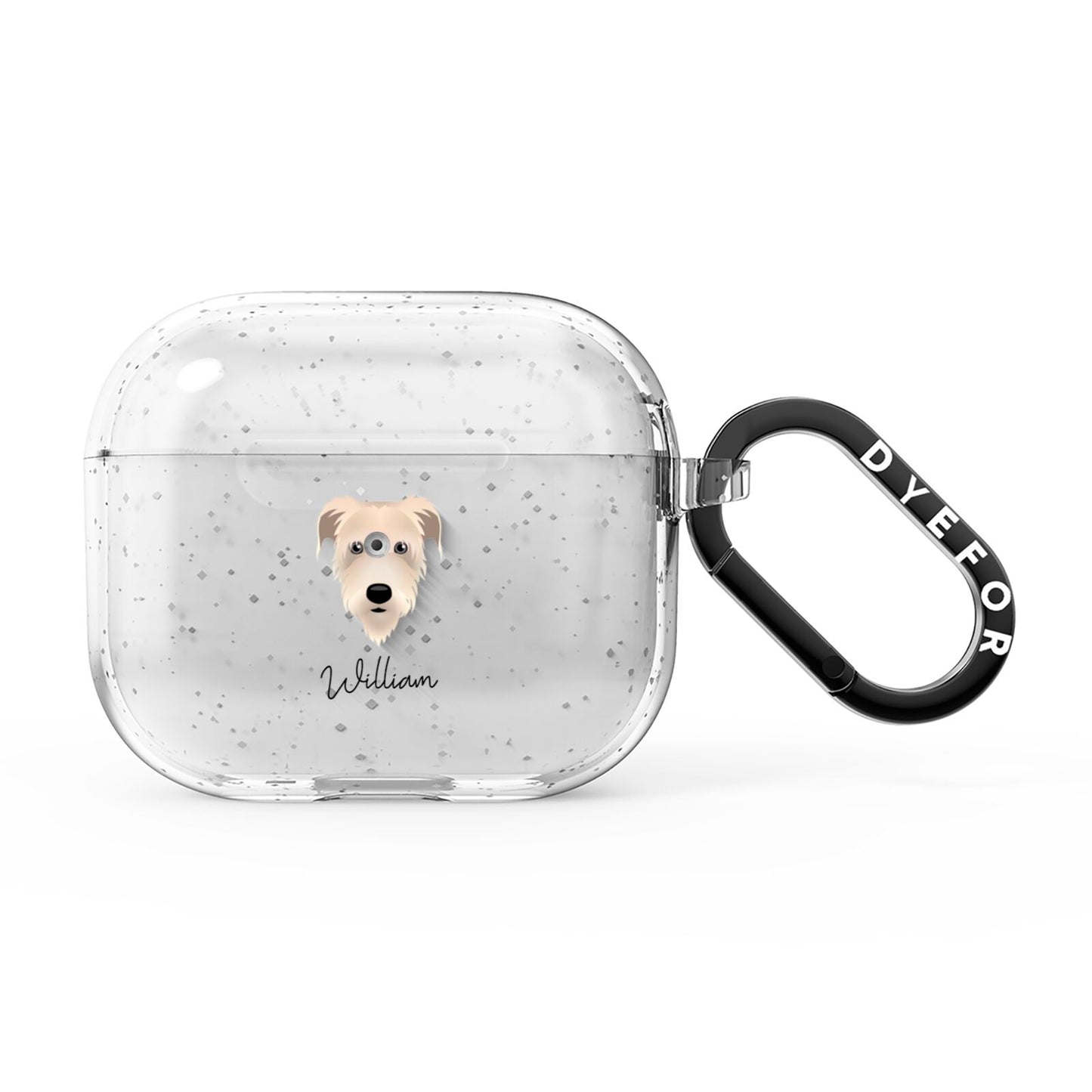 Irish Wolfhound Personalised AirPods Glitter Case 3rd Gen