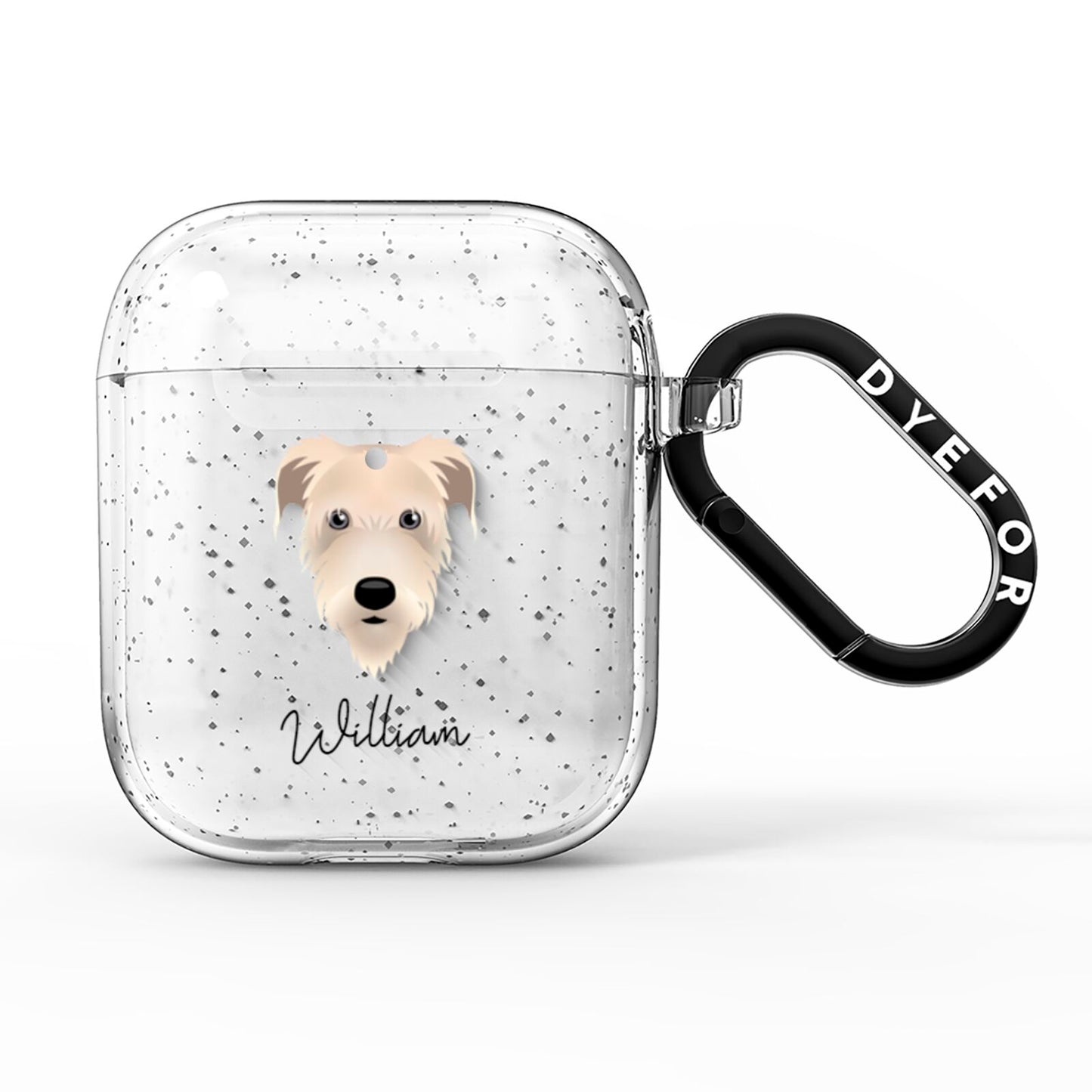 Irish Wolfhound Personalised AirPods Glitter Case