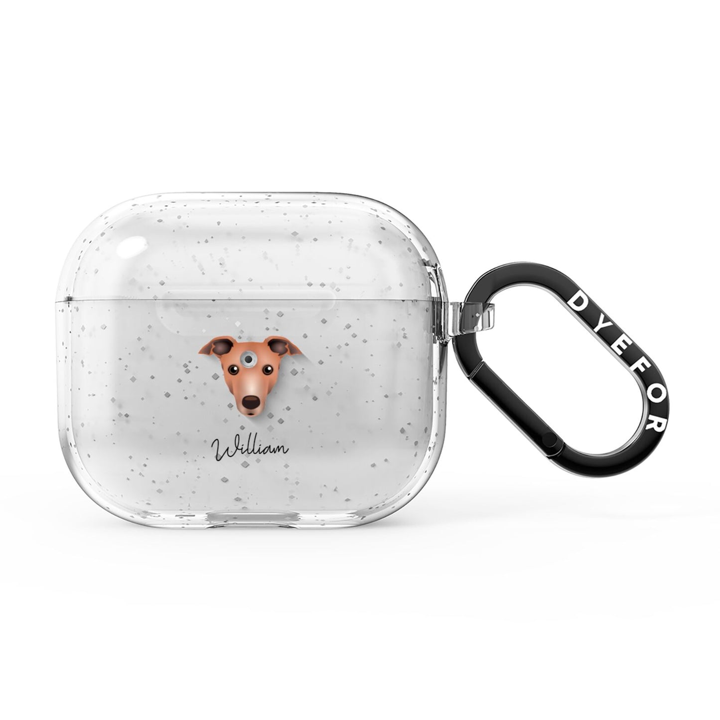 Italian Greyhound Personalised AirPods Glitter Case 3rd Gen