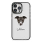 Italian Greyhound Personalised iPhone 14 Pro Max Black Impact Case on Silver phone
