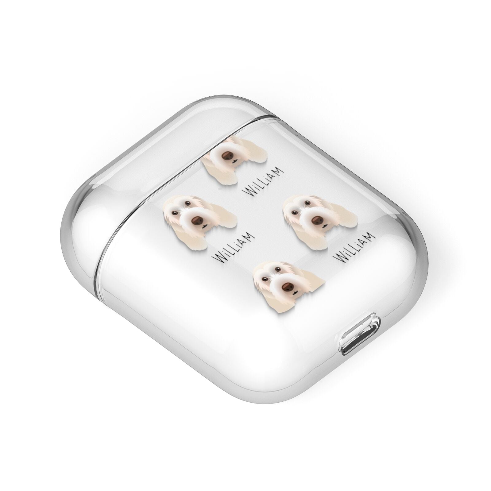 Italian Spinone Icon with Name AirPods Case Laid Flat