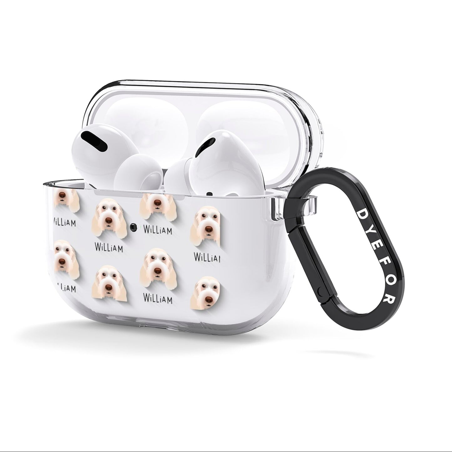 Italian Spinone Icon with Name AirPods Clear Case 3rd Gen Side Image