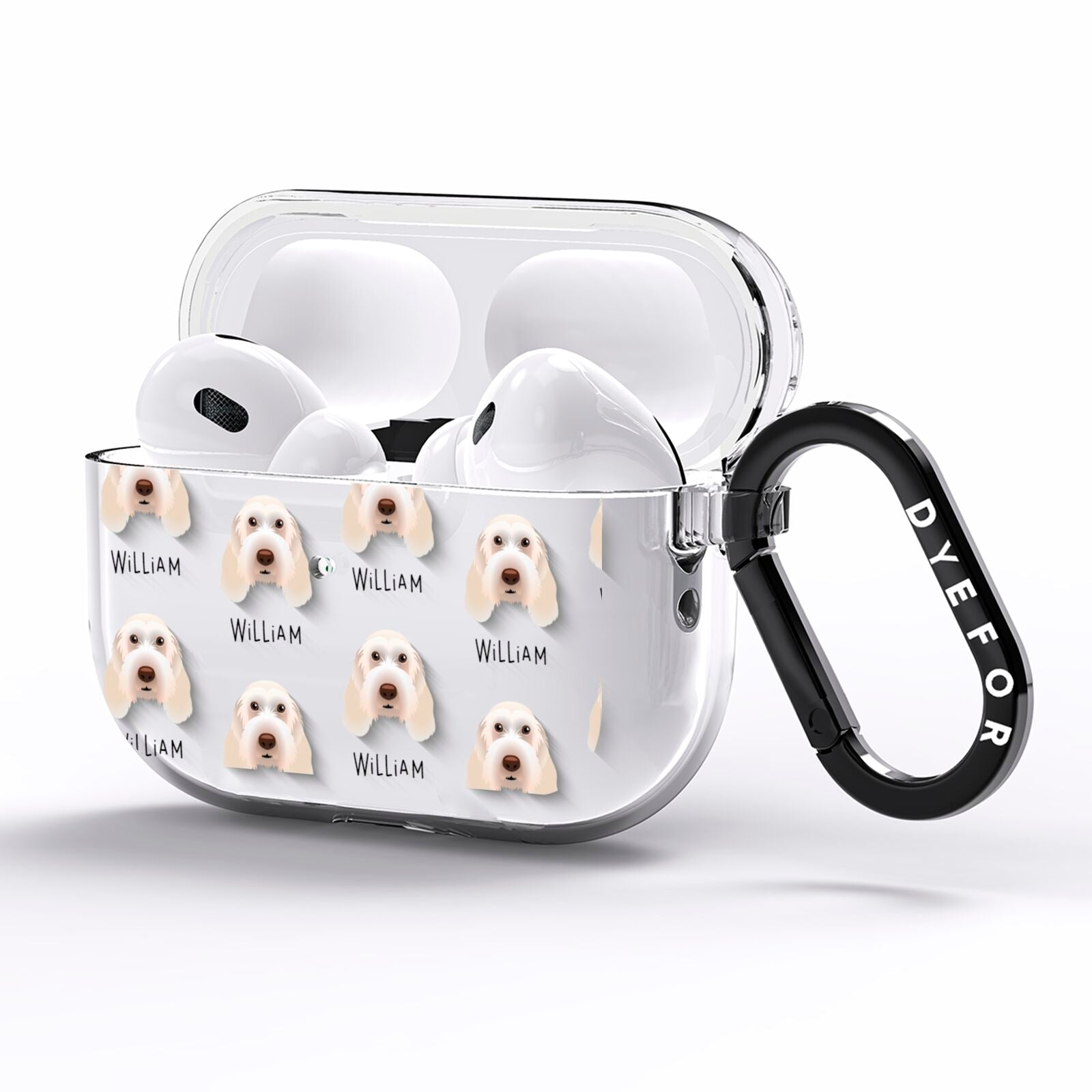 Italian Spinone Icon with Name AirPods Pro Clear Case Side Image