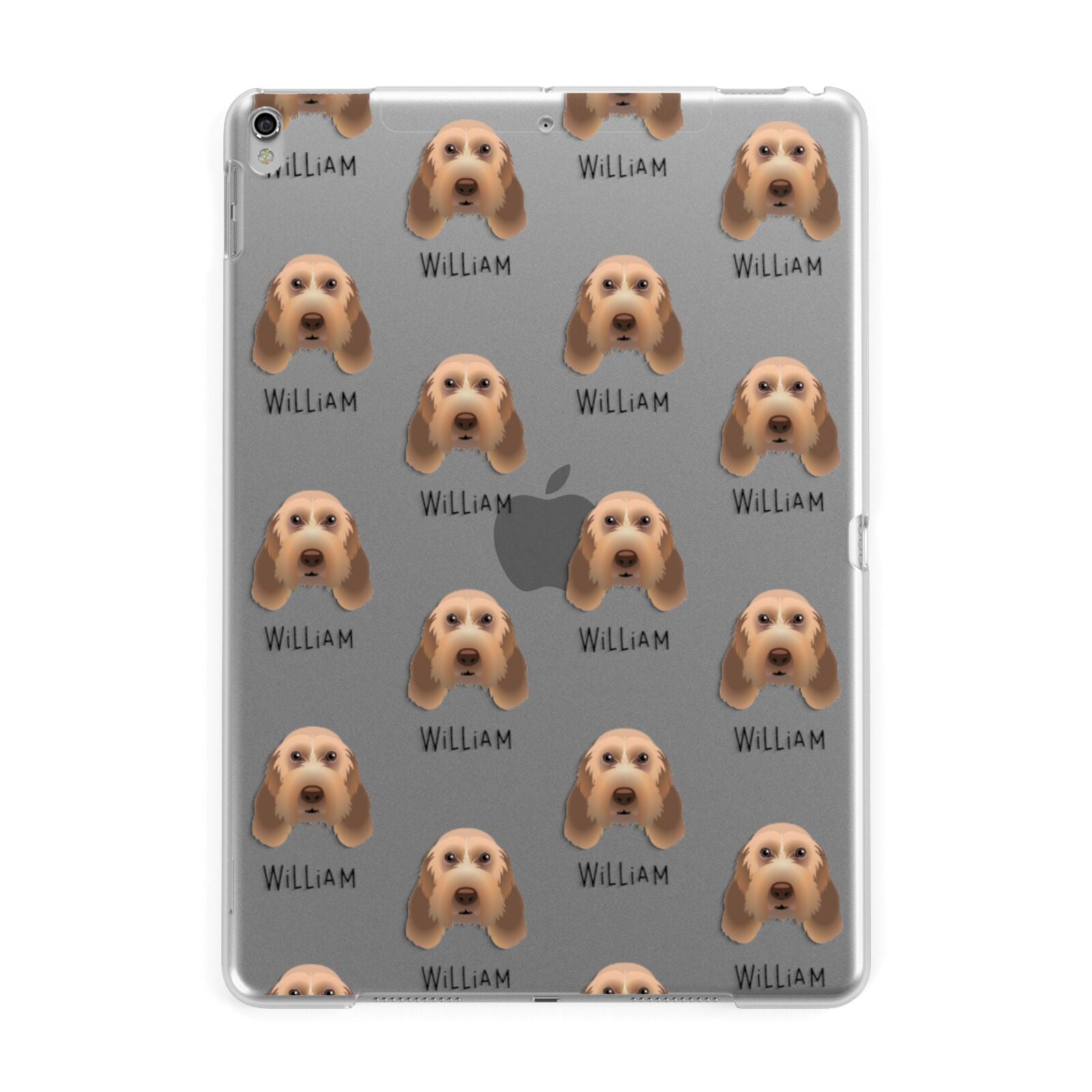 Italian Spinone Icon with Name Apple iPad Silver Case