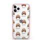 Italian Spinone Icon with Name Apple iPhone 11 Pro in Silver with Pink Impact Case