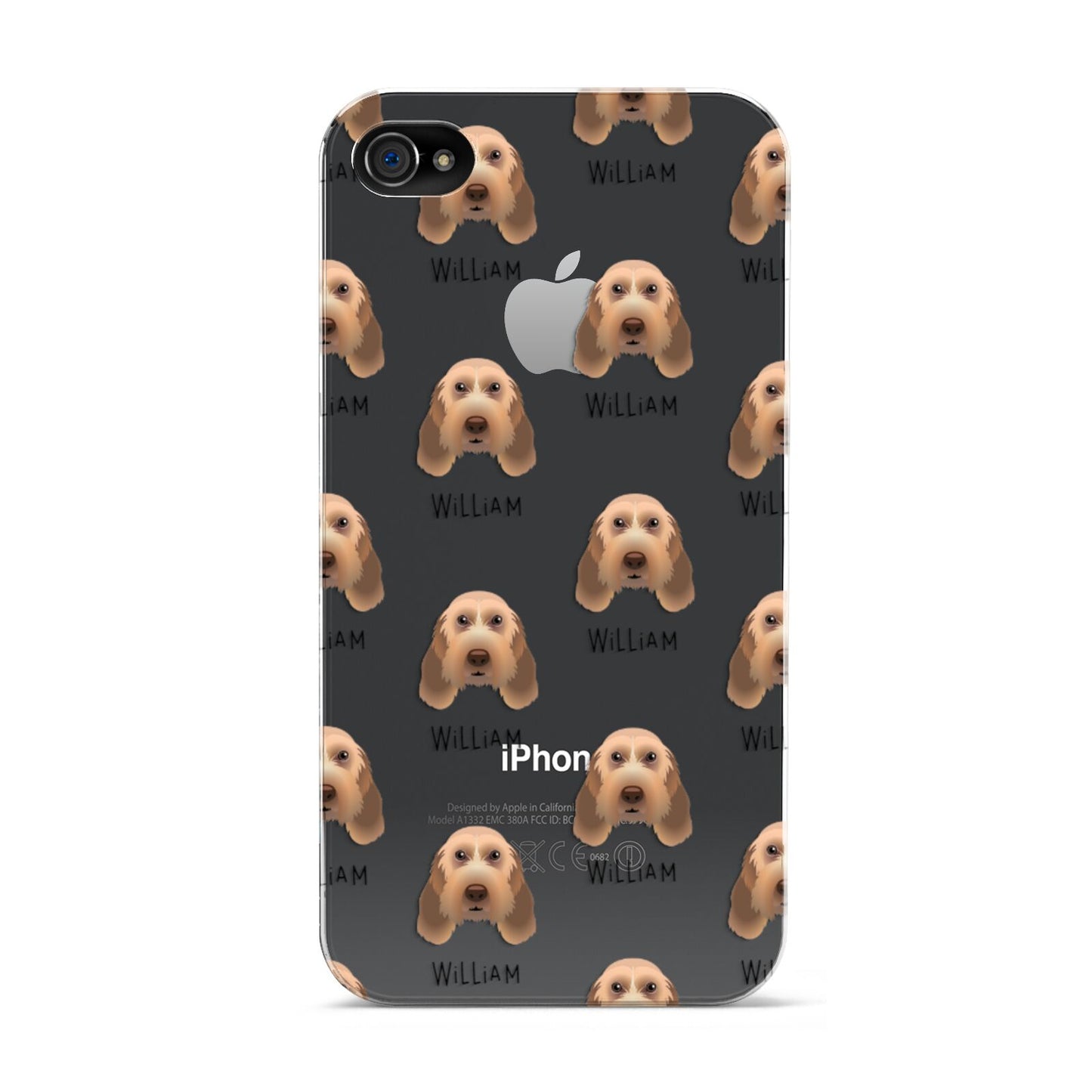 Italian Spinone Icon with Name Apple iPhone 4s Case
