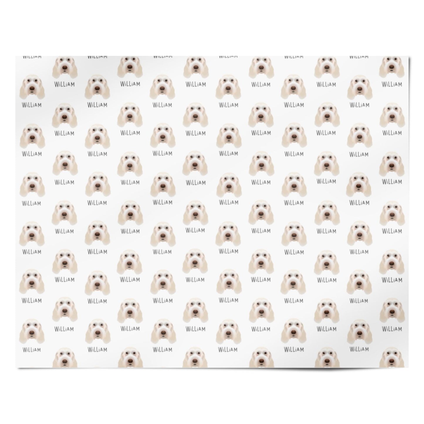 Italian Spinone Icon with Name Personalised Wrapping Paper Alternative