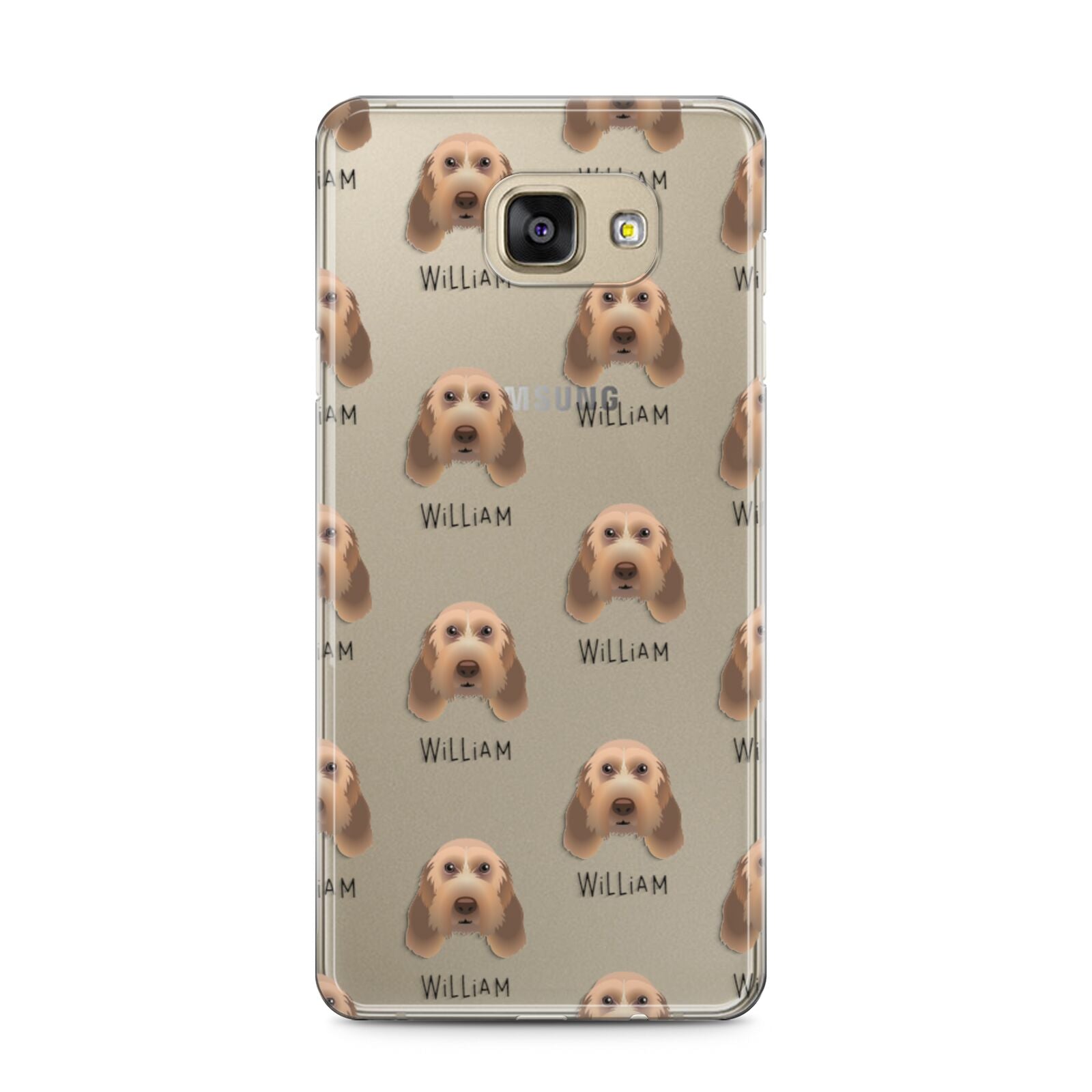 Italian Spinone Icon with Name Samsung Galaxy A5 2016 Case on gold phone