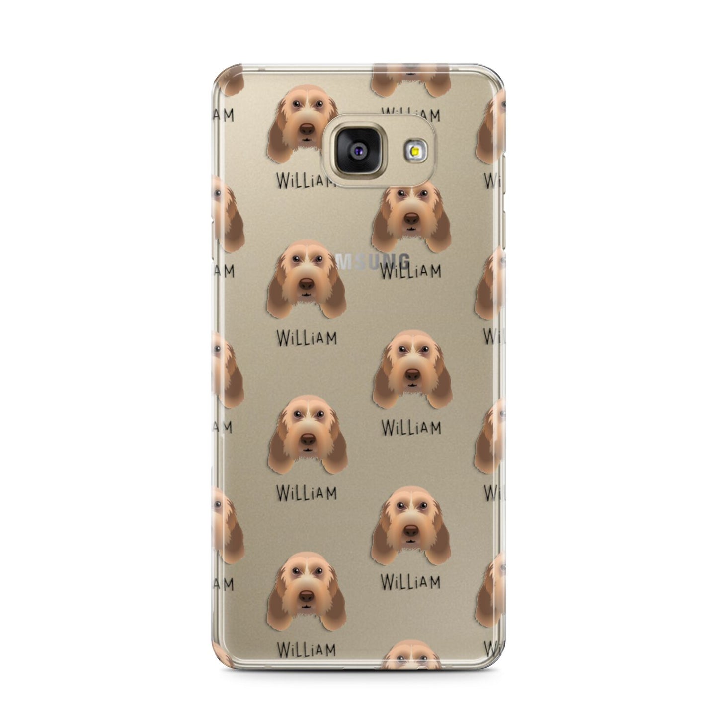 Italian Spinone Icon with Name Samsung Galaxy A7 2016 Case on gold phone