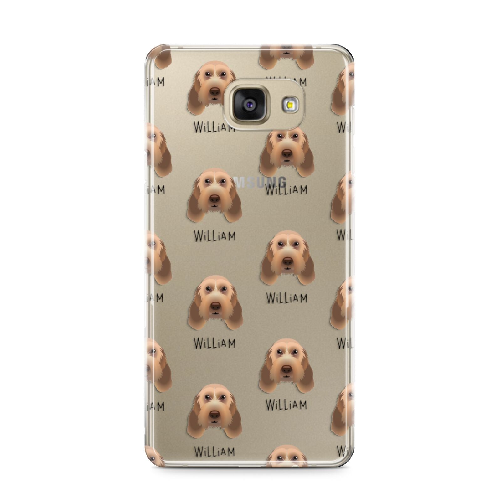 Italian Spinone Icon with Name Samsung Galaxy A9 2016 Case on gold phone