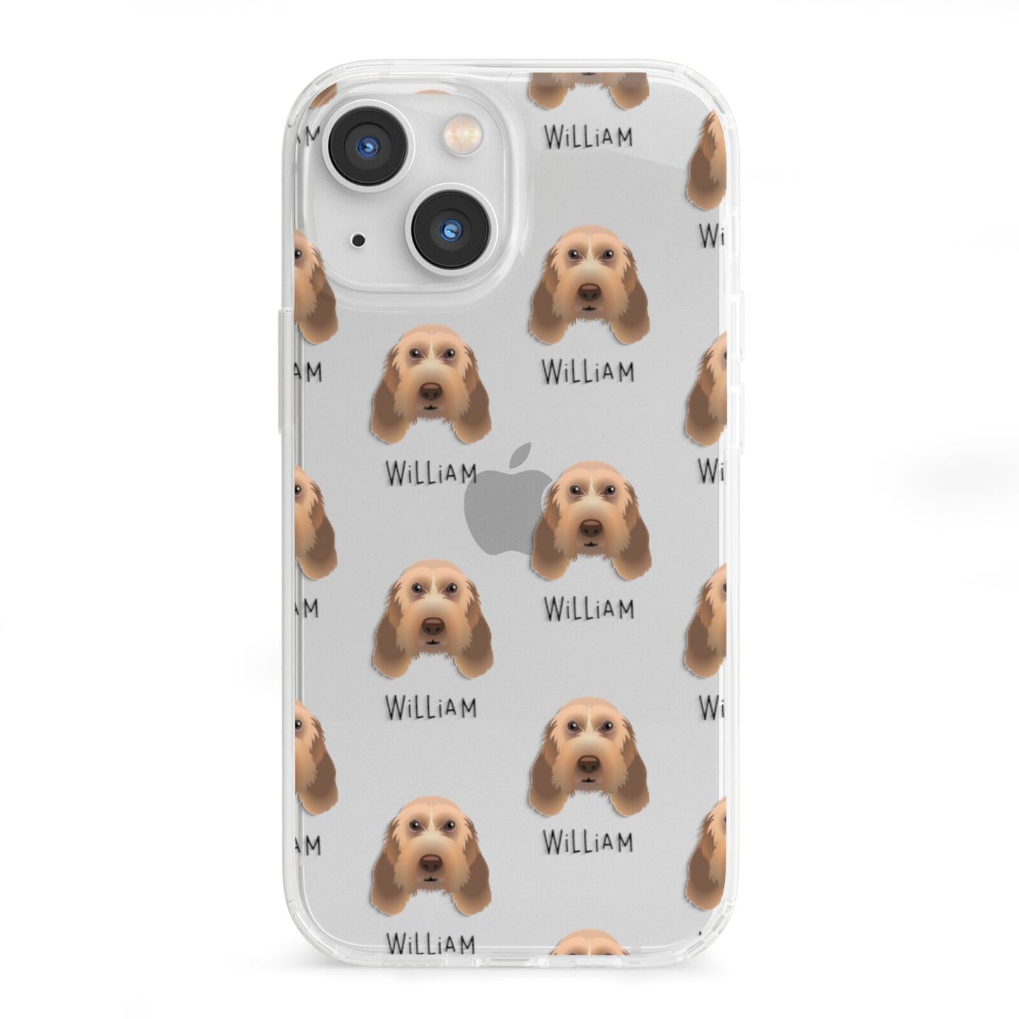 Italian Spinone Icon with Name iPhone 13 Mini Clear Bumper Case