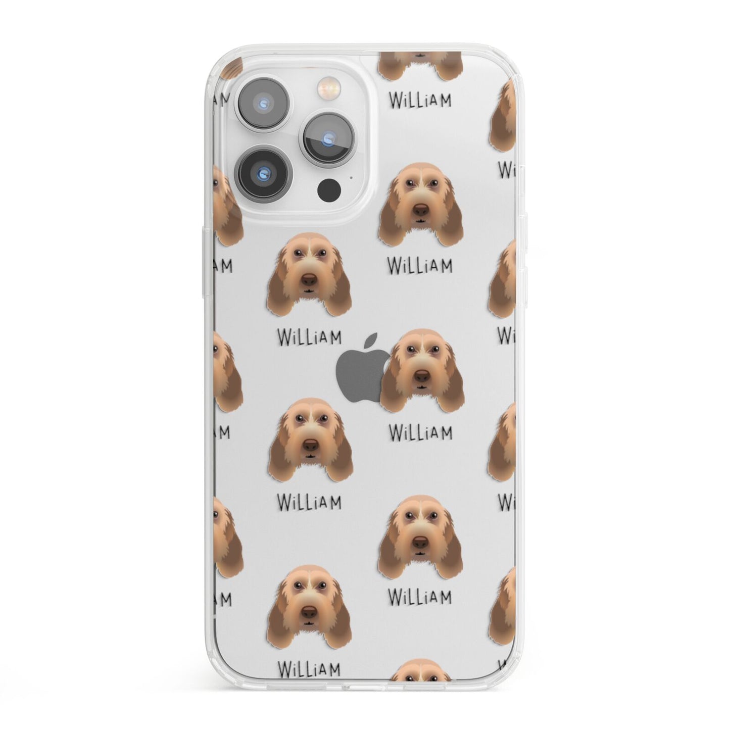 Italian Spinone Icon with Name iPhone 13 Pro Max Clear Bumper Case