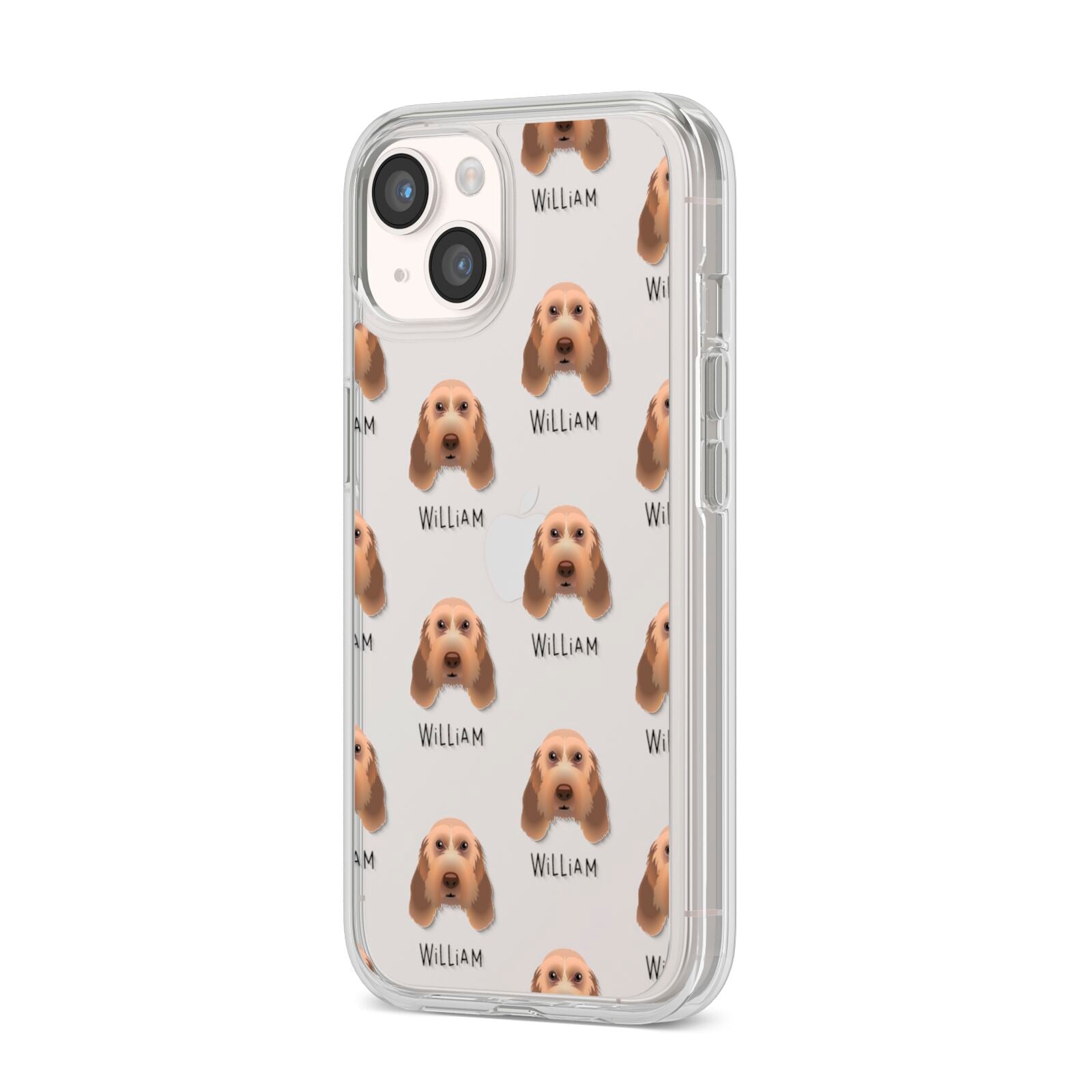 Italian Spinone Icon with Name iPhone 14 Clear Tough Case Starlight Angled Image