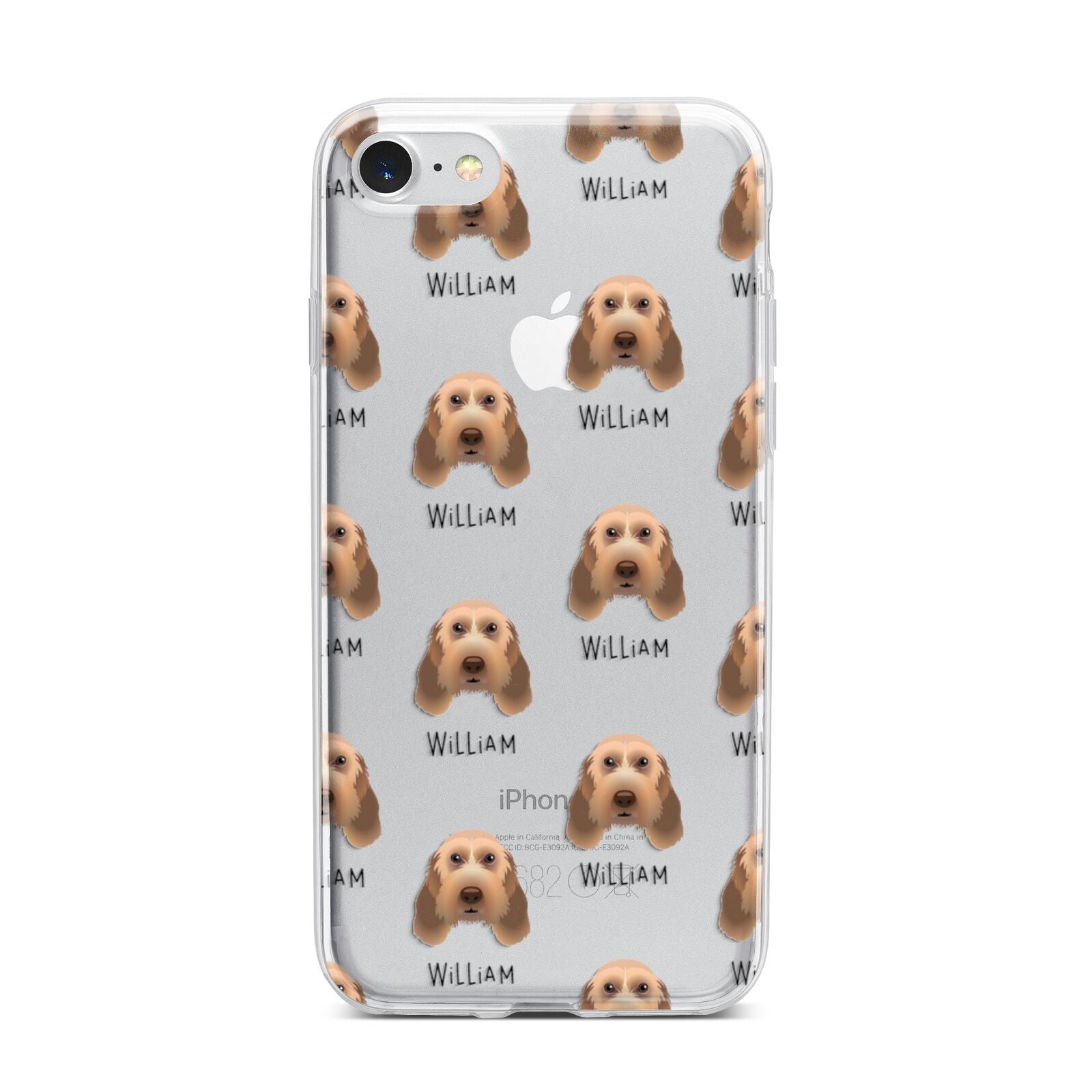 Italian Spinone Icon with Name iPhone 7 Bumper Case on Silver iPhone
