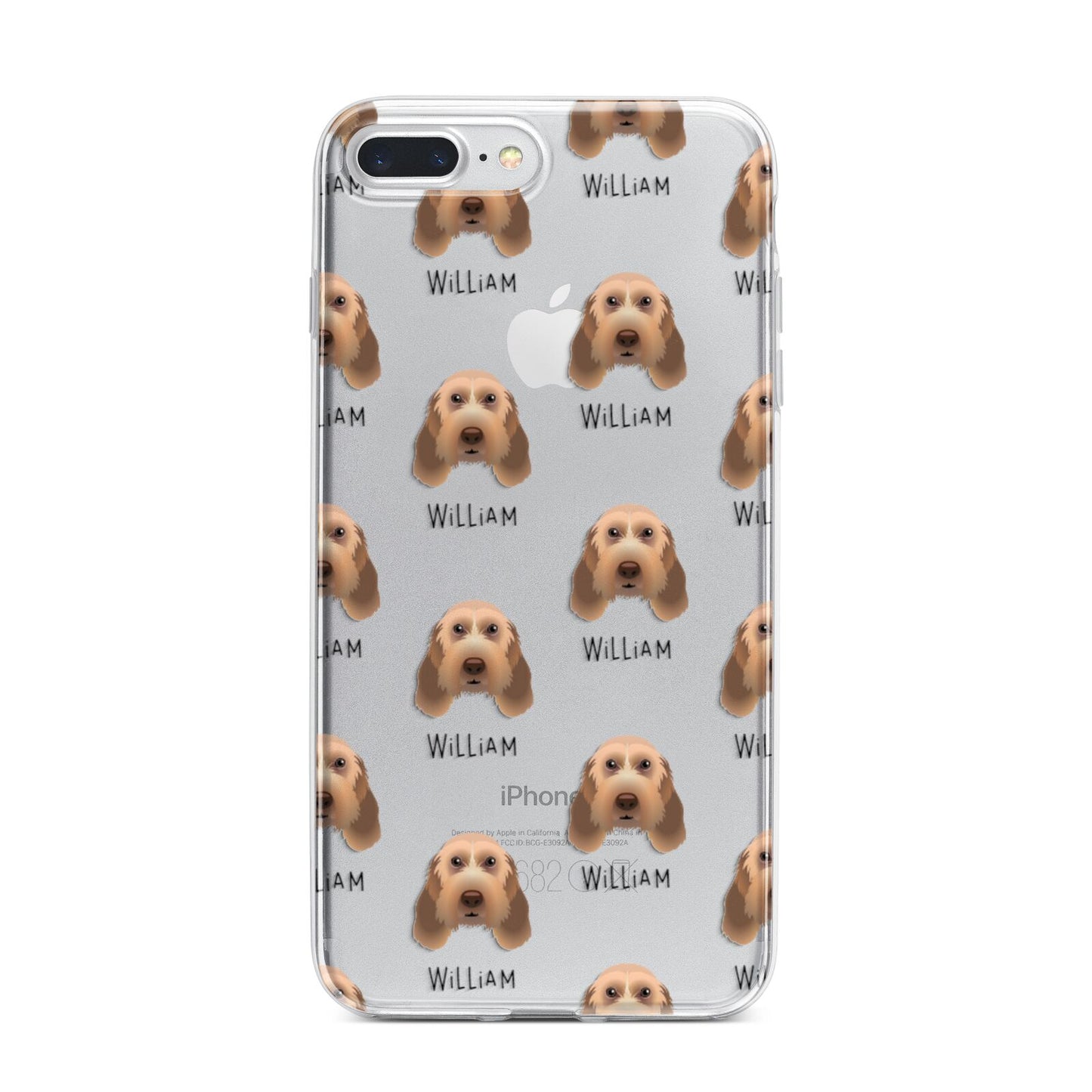 Italian Spinone Icon with Name iPhone 7 Plus Bumper Case on Silver iPhone