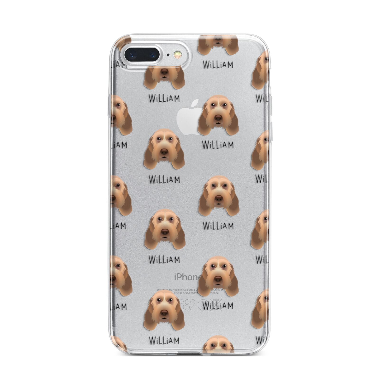 Italian Spinone Icon with Name iPhone 7 Plus Bumper Case on Silver iPhone