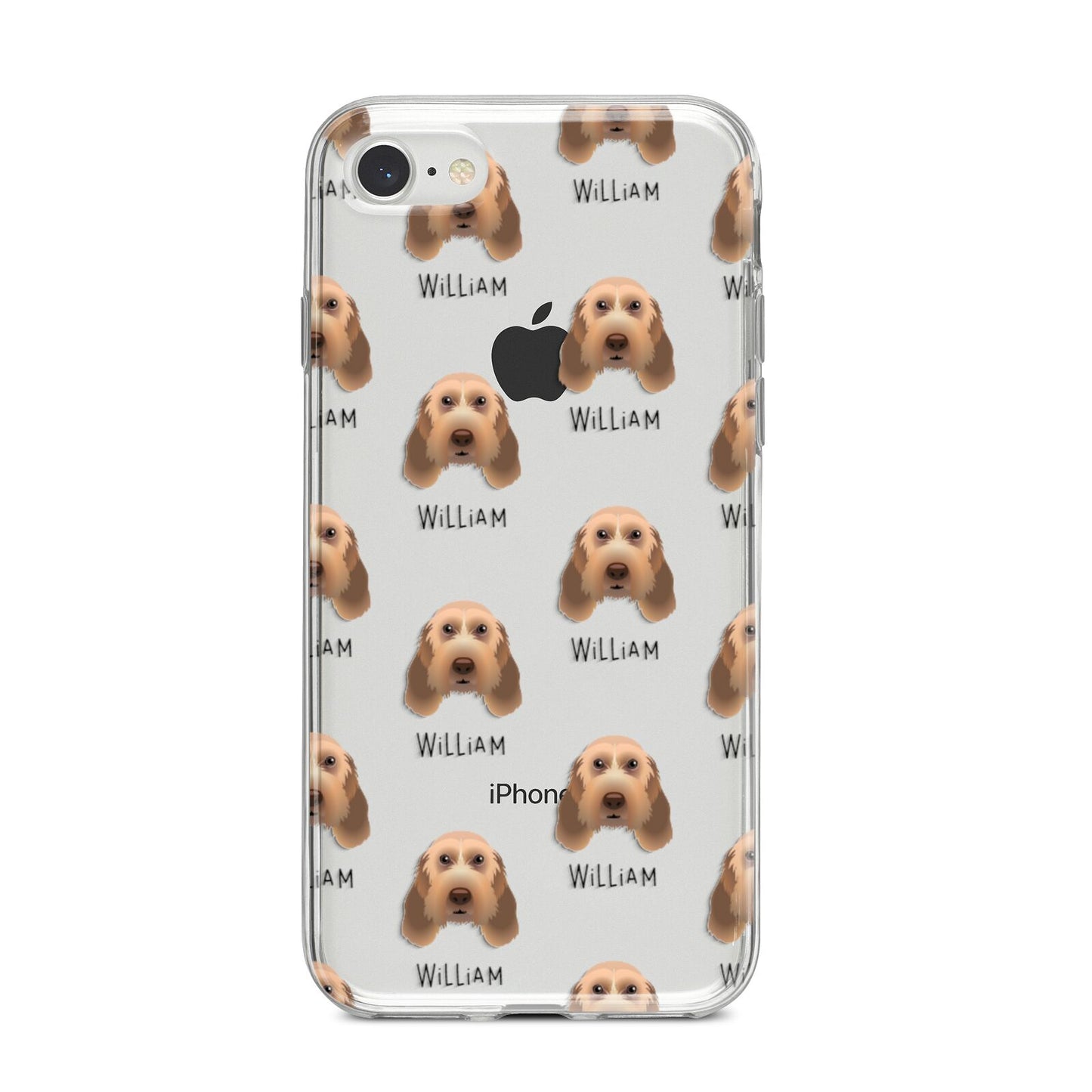 Italian Spinone Icon with Name iPhone 8 Bumper Case on Silver iPhone