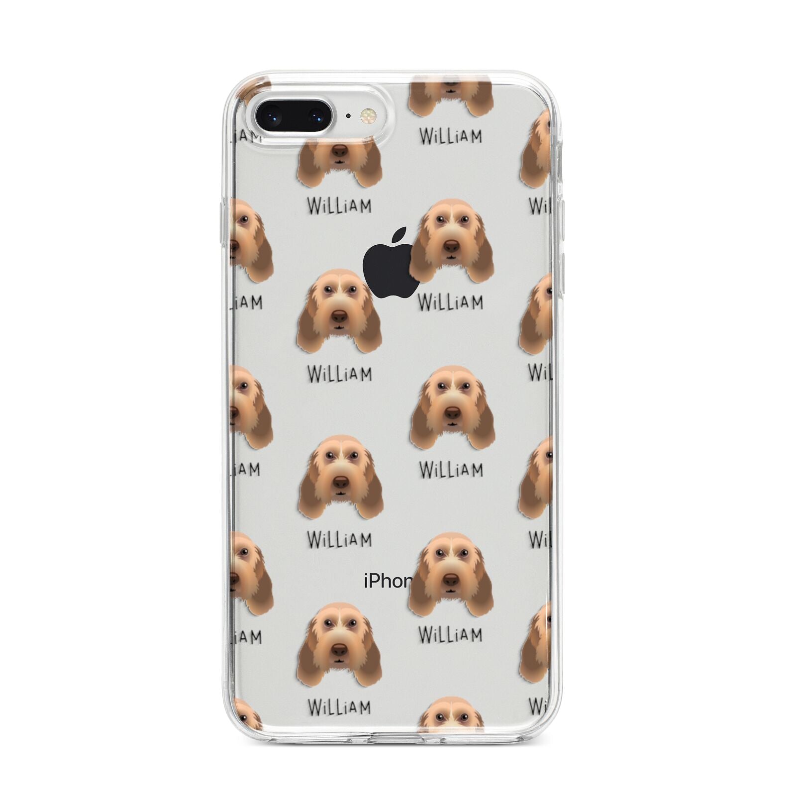 Italian Spinone Icon with Name iPhone 8 Plus Bumper Case on Silver iPhone