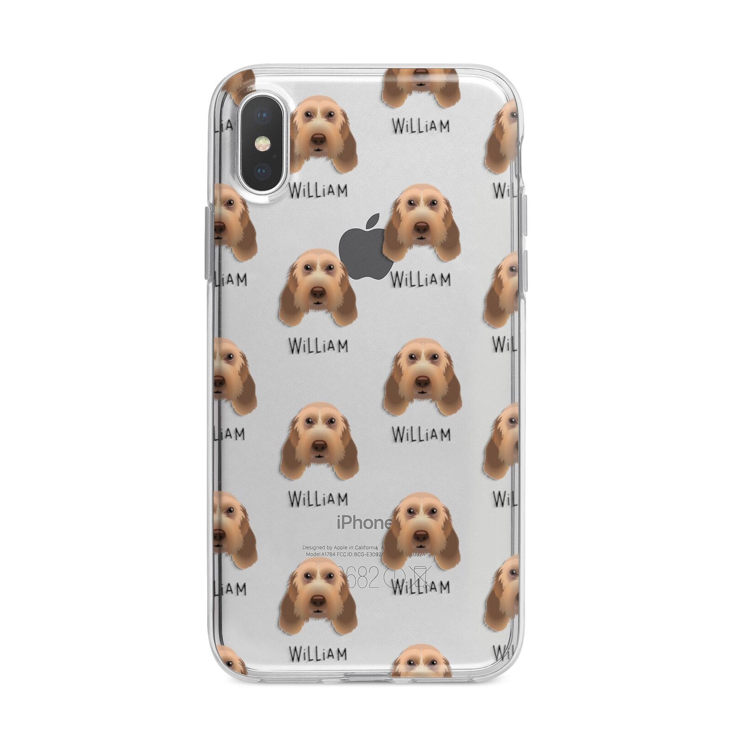 Italian Spinone Icon with Name iPhone X Bumper Case on Silver iPhone Alternative Image 1