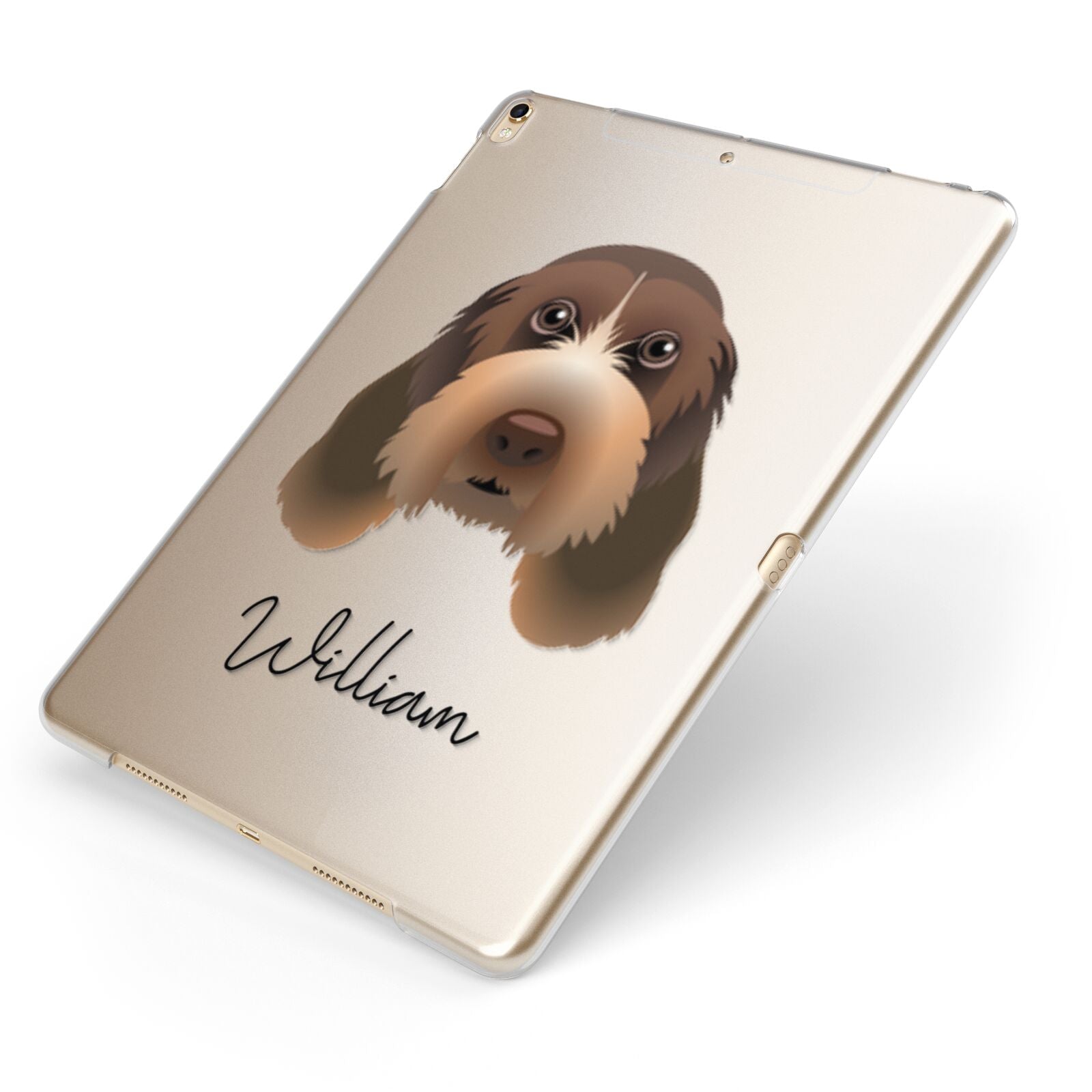 Italian Spinone Personalised Apple iPad Case on Gold iPad Side View