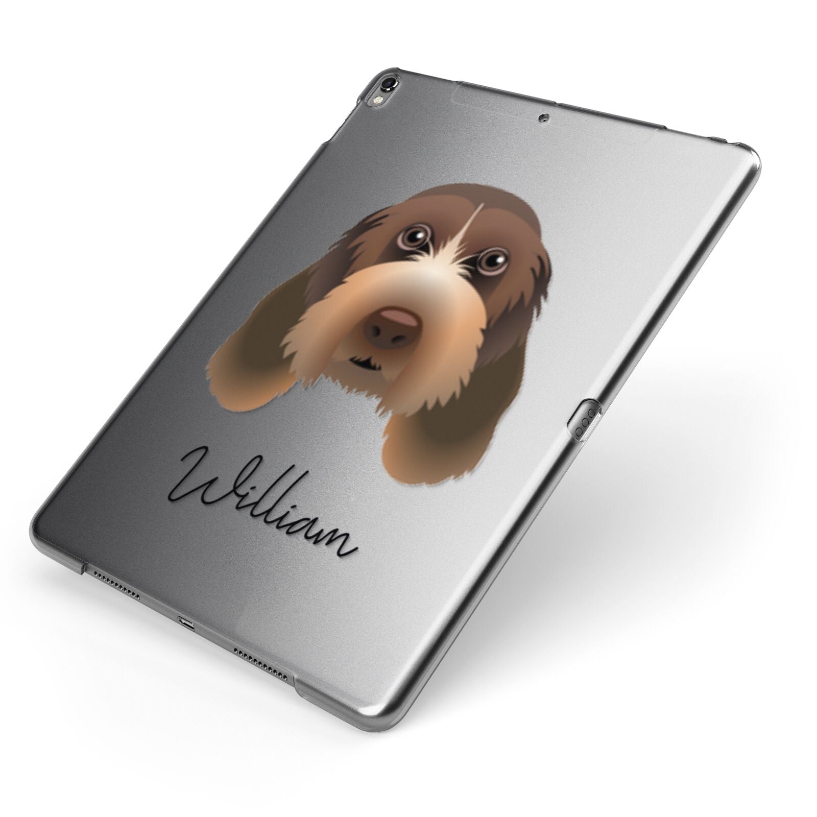 Italian Spinone Personalised Apple iPad Case on Grey iPad Side View