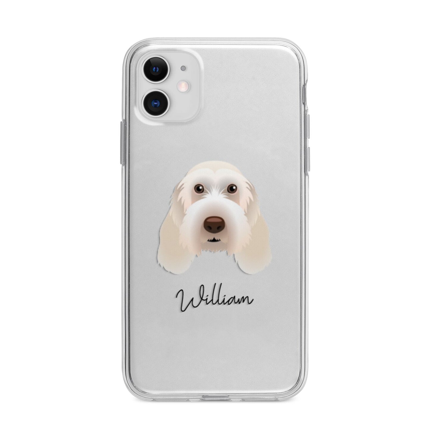 Italian Spinone Personalised Apple iPhone 11 in White with Bumper Case