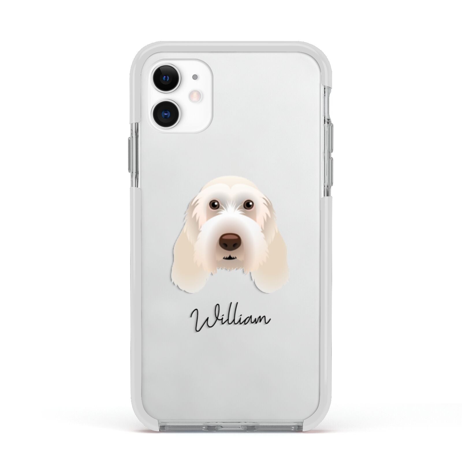 Italian Spinone Personalised Apple iPhone 11 in White with White Impact Case