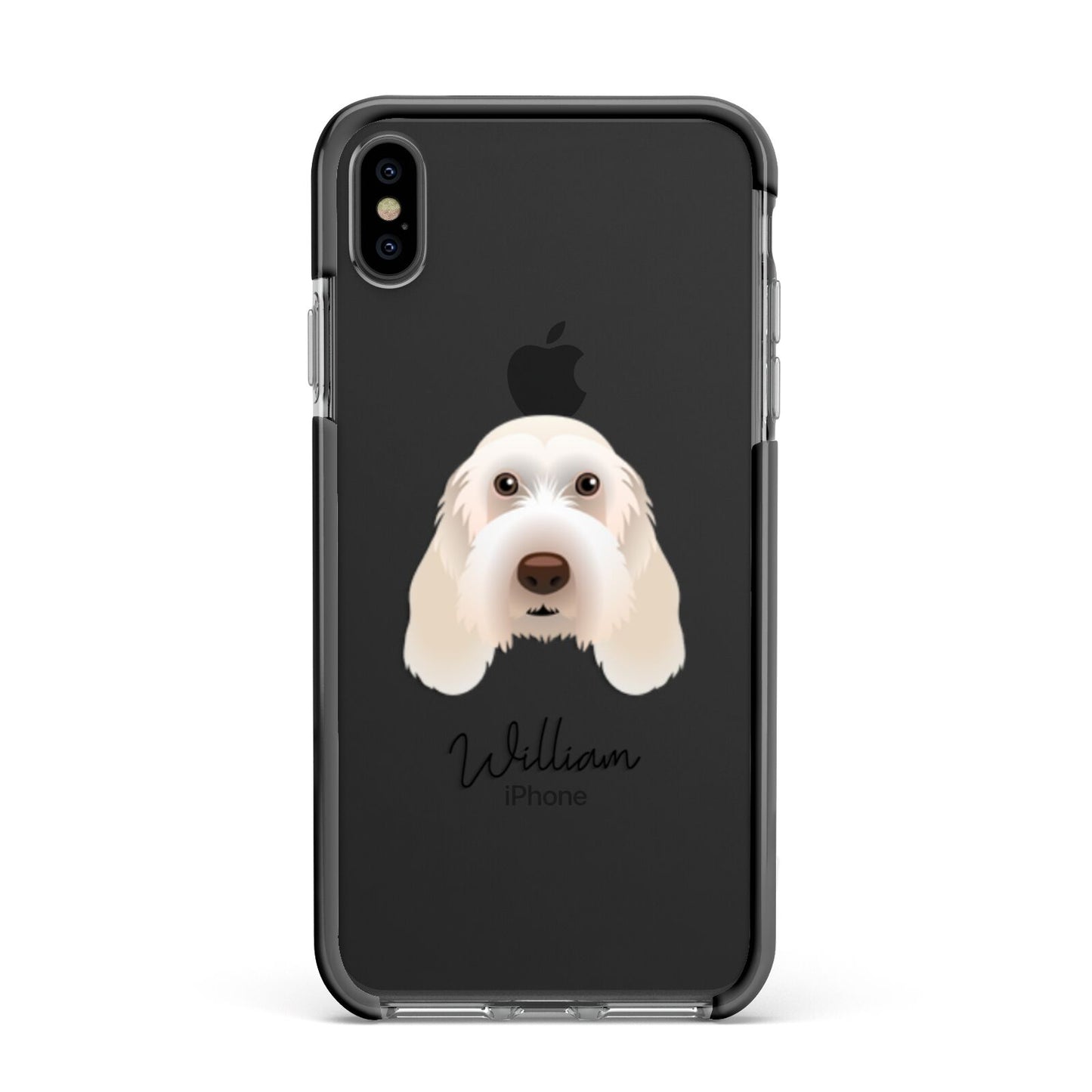 Italian Spinone Personalised Apple iPhone Xs Max Impact Case Black Edge on Black Phone