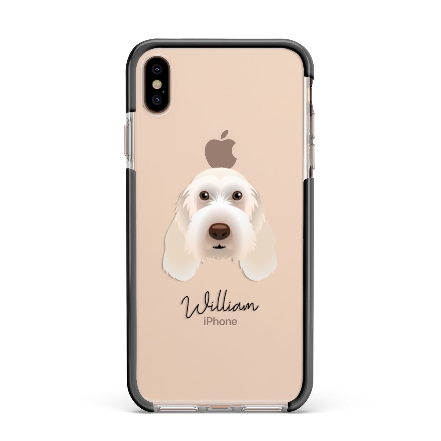 Italian Spinone Personalised Apple iPhone Xs Max Impact Case Black Edge on Gold Phone