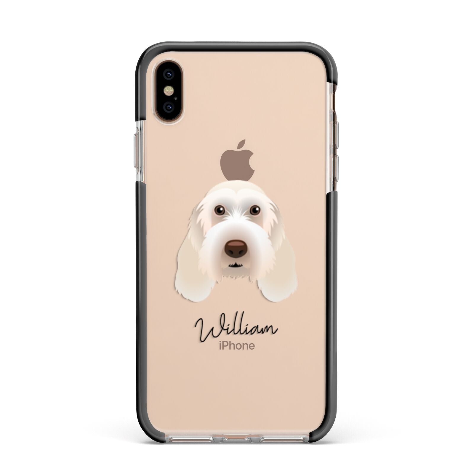 Italian Spinone Personalised Apple iPhone Xs Max Impact Case Black Edge on Gold Phone