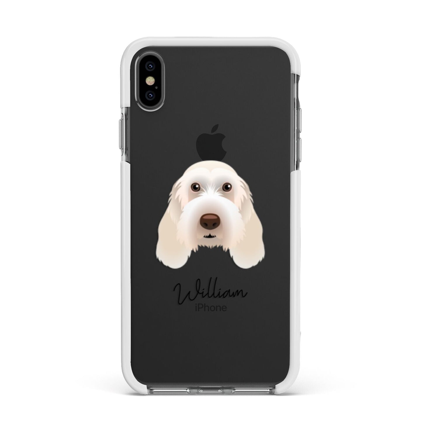 Italian Spinone Personalised Apple iPhone Xs Max Impact Case White Edge on Black Phone