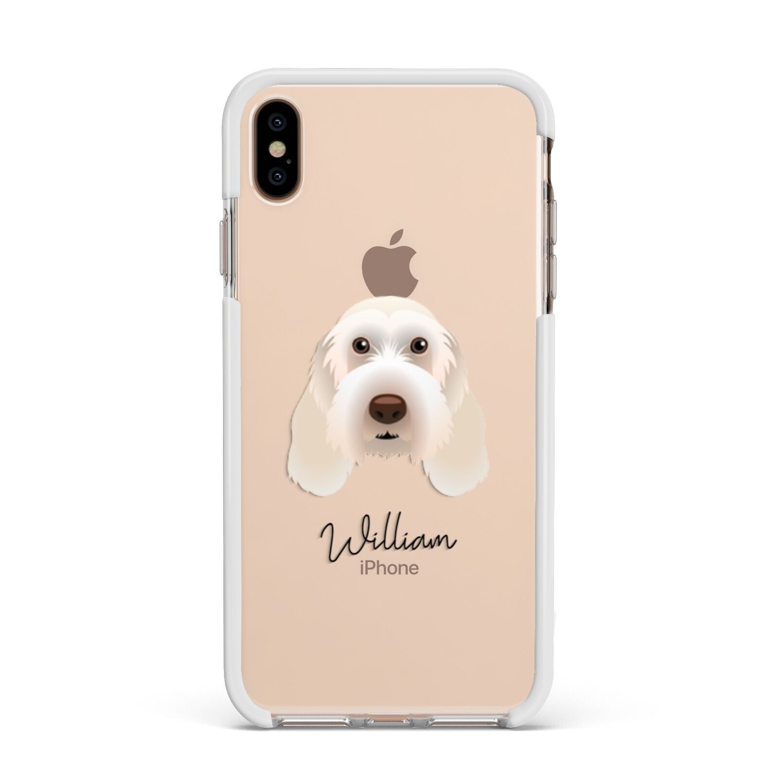 Italian Spinone Personalised Apple iPhone Xs Max Impact Case White Edge on Gold Phone