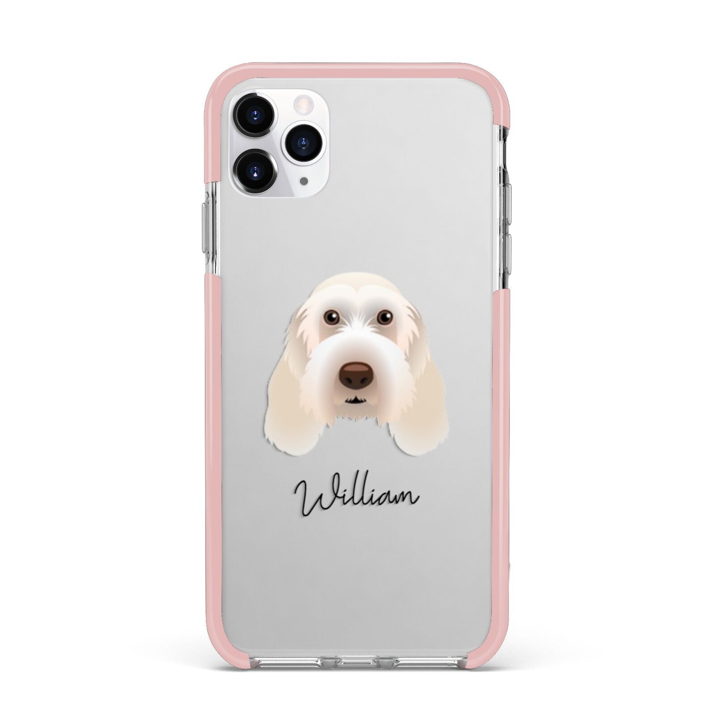 Italian Spinone Personalised iPhone 11 Pro Max Impact Pink Edge Case