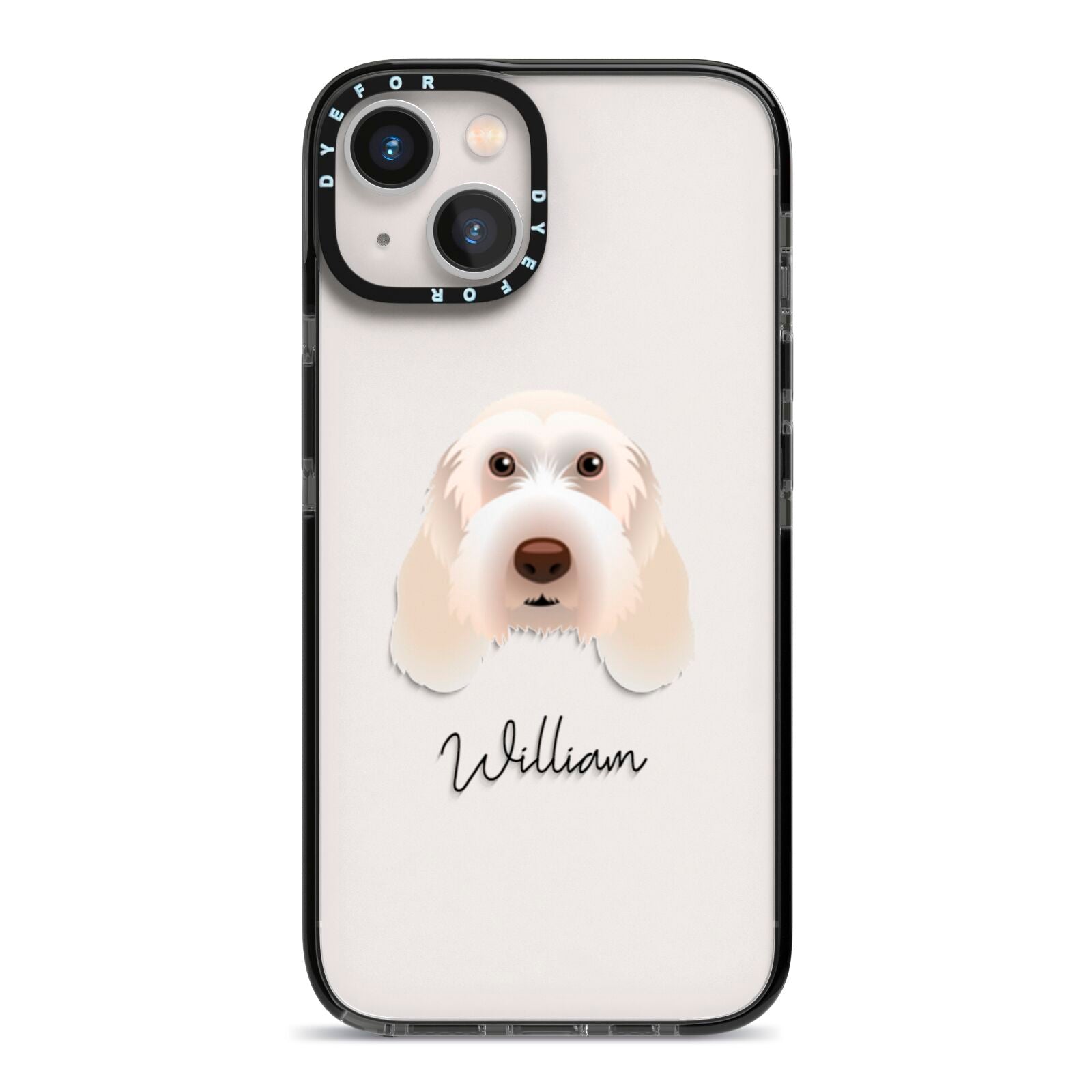 Italian Spinone Personalised iPhone 13 Black Impact Case on Silver phone