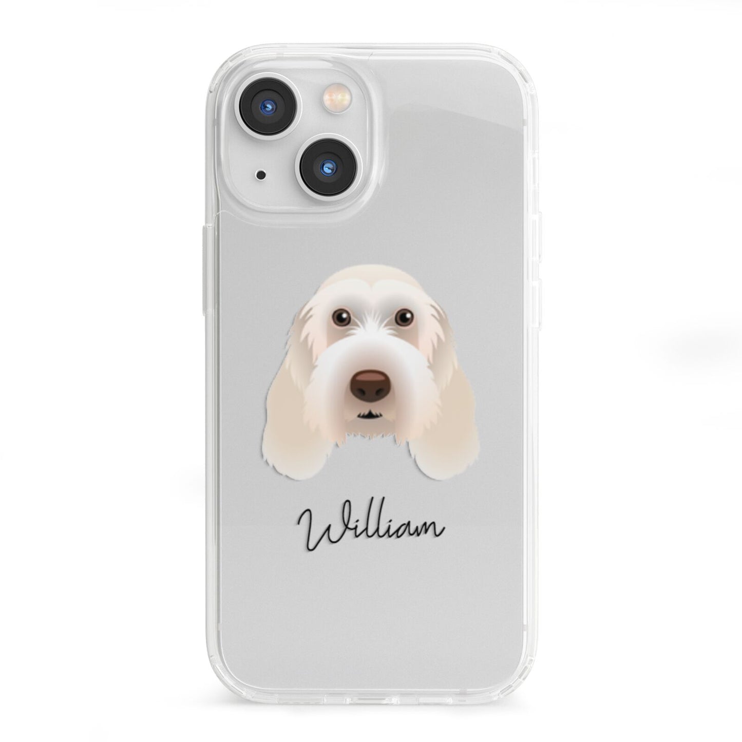 Italian Spinone Personalised iPhone 13 Mini Clear Bumper Case